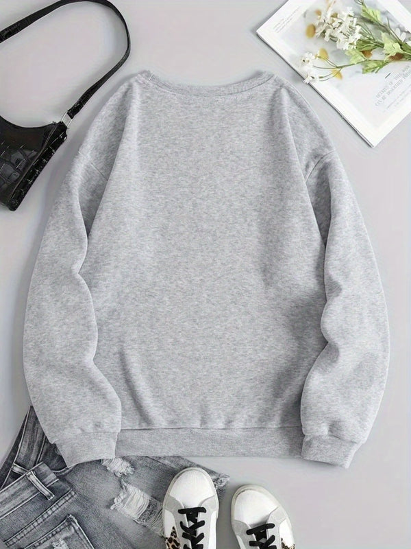 Women's Plus Size Sweatshirt with Dog Graphic