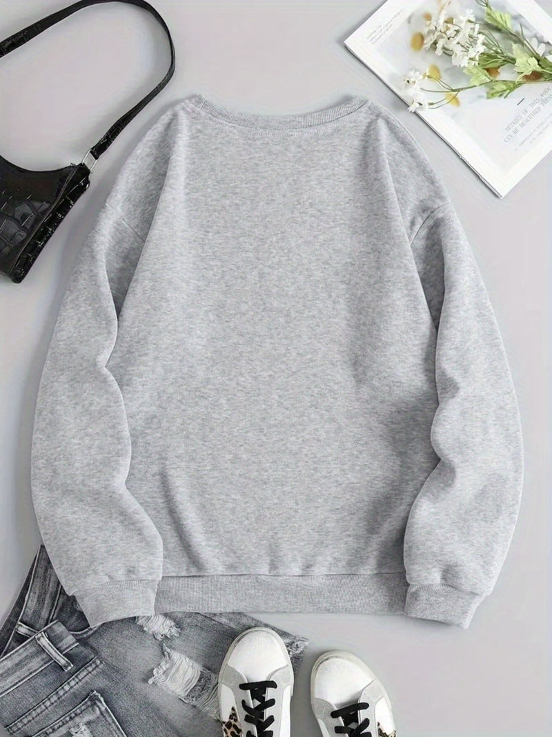 Women's Plus Size Sweatshirt with Dog Graphic