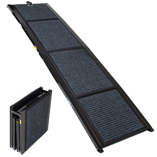 Folding Dog Ramp for Cars with Non-Slip Surface - Gray