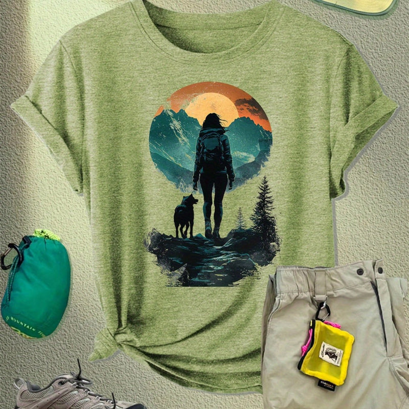 Women's Sunset Hiker Graphic Outdoor T-Shirt