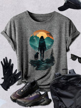 Women's Sunset Hiker Graphic Outdoor T-Shirt