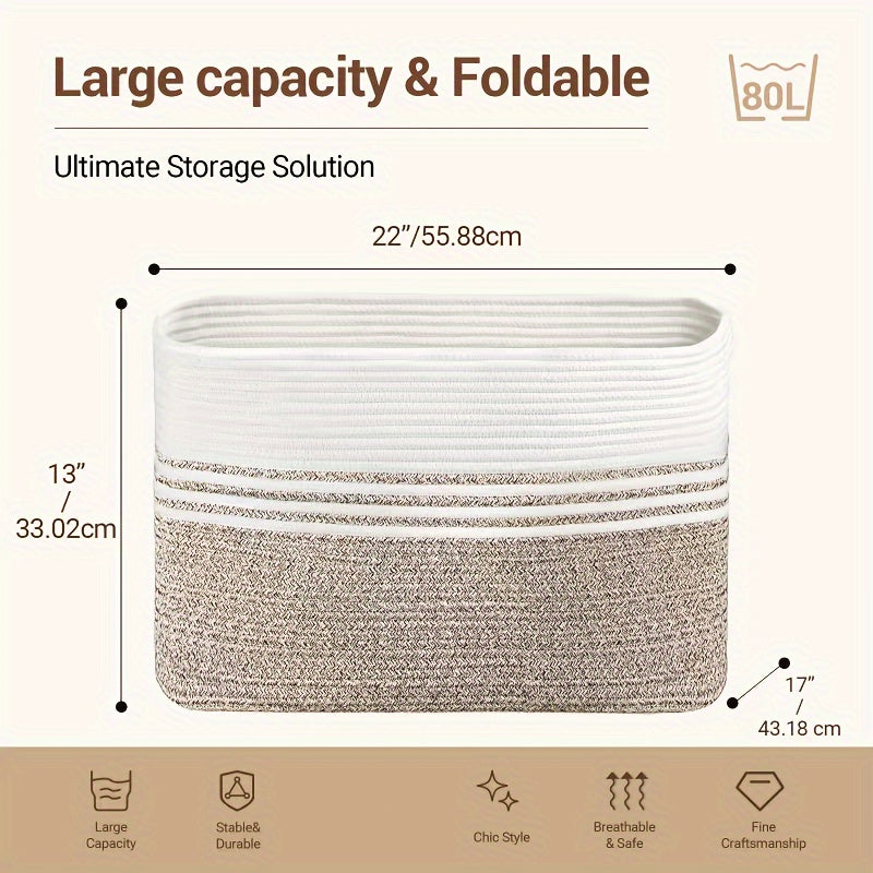 Large Rectangle Woven Basket - 3 Colors