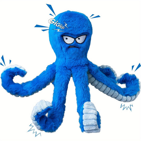 Tug Of War, Crinkle Dog Toy (Blue Octopus)