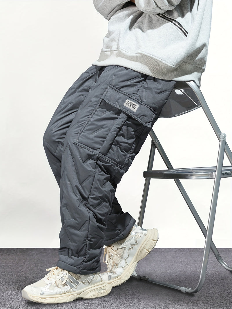 Men's Heavy-Duty Winter Cargo Pants - Thermal Insulated Work Trousers