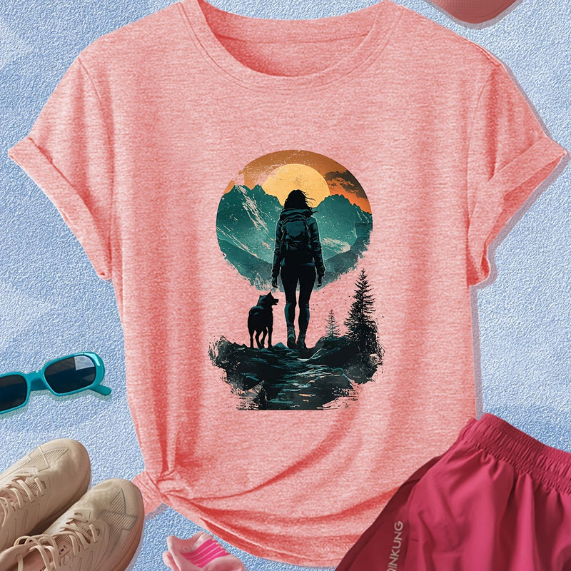 Women's Sunset Hiker Graphic Outdoor T-Shirt