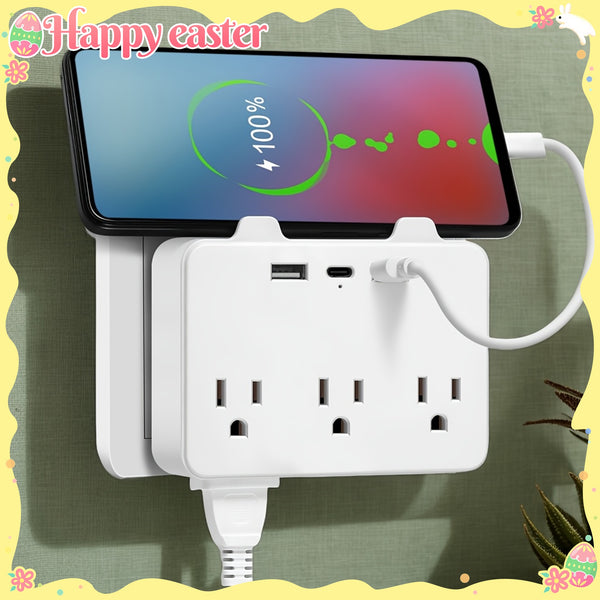 Power Strip with 3 USB Ports (1 USB-C), 6 Outlets