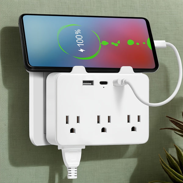 Power Strip with 3 USB Ports (1 USB-C), 6 Outlets