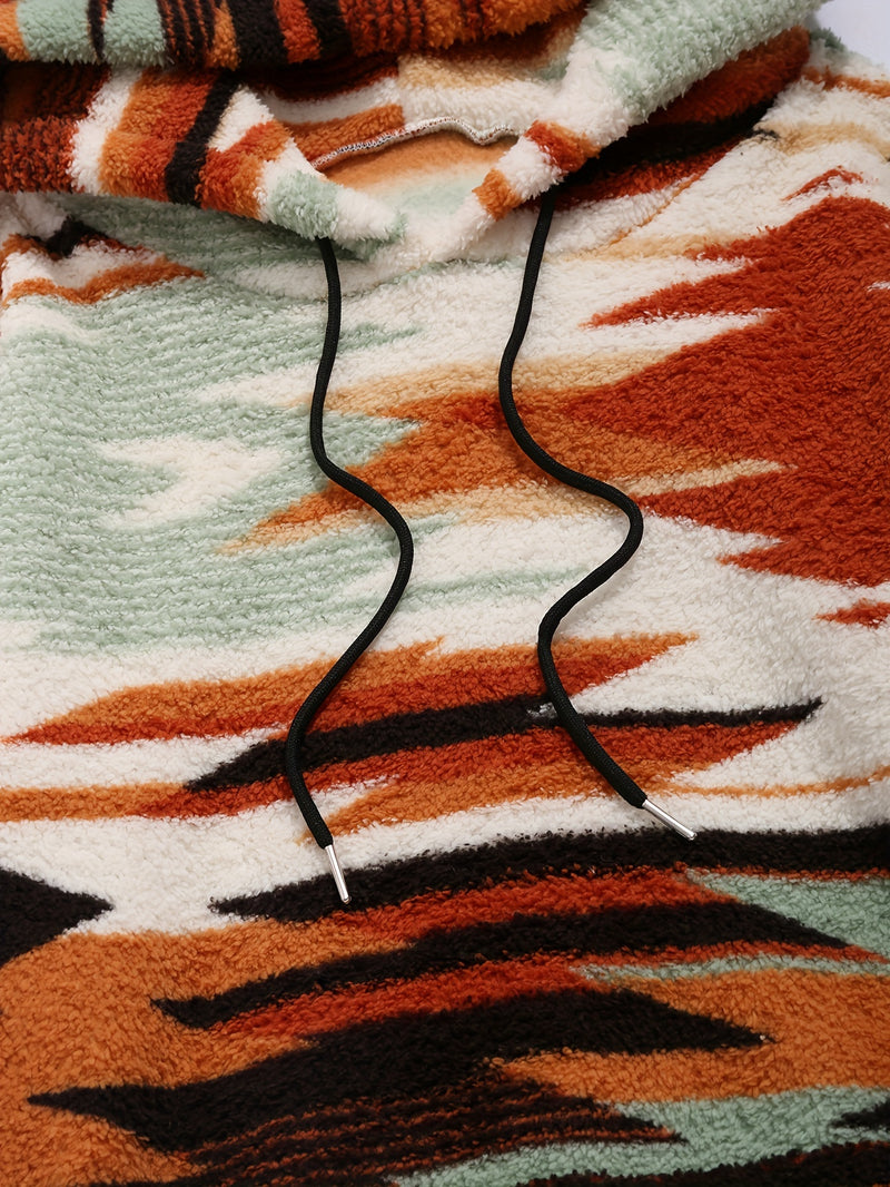 Women's Aztec Tribal Print Fleece Hoodie