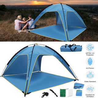 Beach Tent Outdoor Waterproof Tent Canopy for 4-6 Person