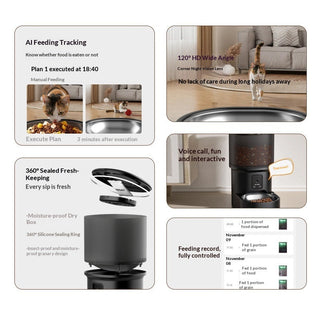 Smart Pet Feeder With Timed Feeding And Remote Voice Control