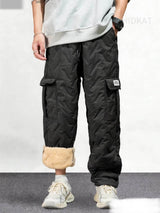 Men's Heavy-Duty Winter Cargo Pants - Thermal Insulated Work Trousers