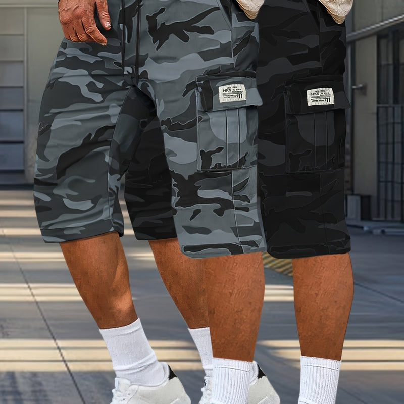 2pcs Men's Outdoor Camouflage Cargo Shorts