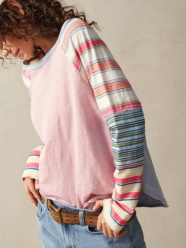 Women's Pastel & Multicolor Raglan Sleeve T-Shirt
