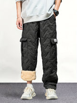 Men's Heavy-Duty Winter Cargo Pants - Thermal Insulated Work Trousers