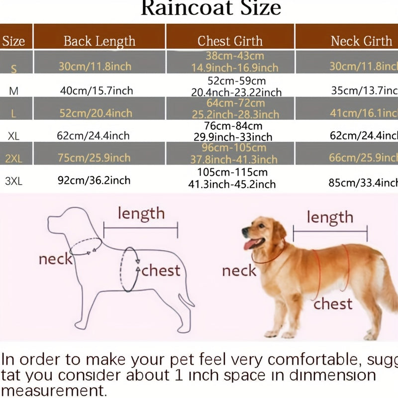 Reflective Waterproof Dog Raincoat with Hood