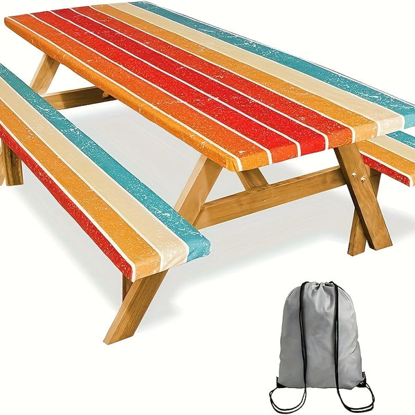 Picnic Waterproof Table Cover with Bench Covers
