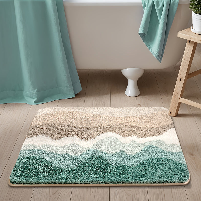 1pc Ultra Soft Flannel Bathroom Mat - Non-Slip