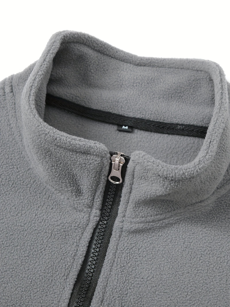 Men's Half-Zip Standing Collar Sweatshirt - Thermal Pullover