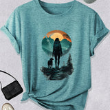 Women's Sunset Hiker Graphic Outdoor T-Shirt