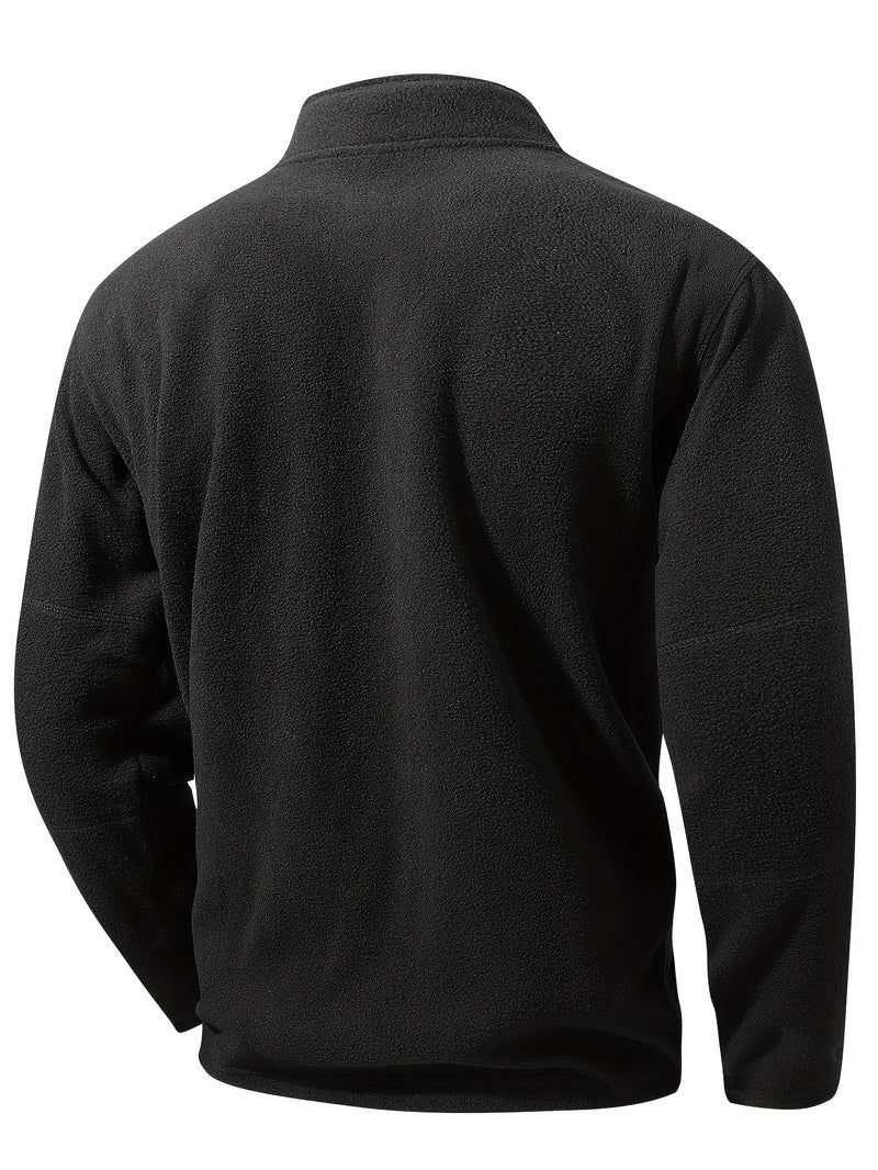 Men's Half-Zip Standing Collar Sweatshirt - Thermal Pullover