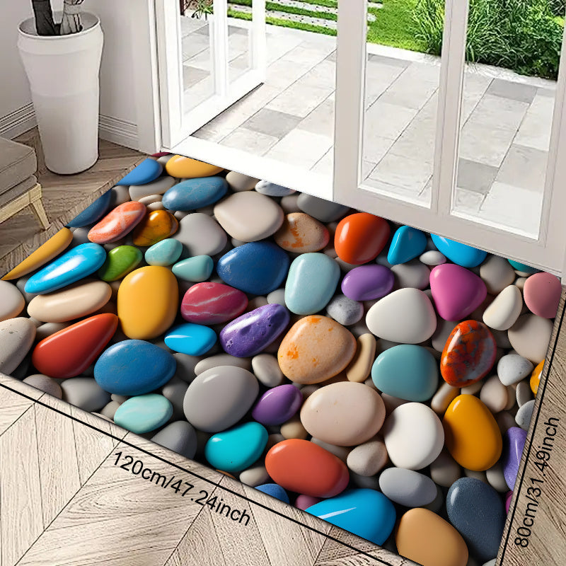 1pc Colorful Pebble Pattern Doorway Mat