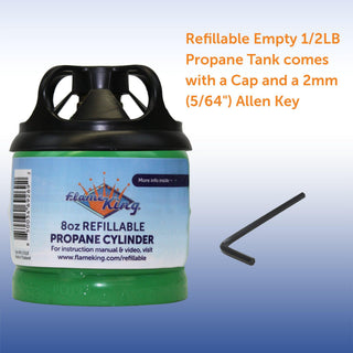 Flame King Eco Friendly Sustainable 8oz 1/2lb Refillable Propane Tank