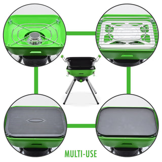 Flame King Multi-Function Portable BBQ Grill Camp Stove