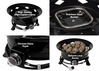 Flame King Outdoor Portable Propane Gas 24" Fire Pit Bowl