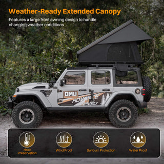 Trailora Altitude Heavy-Duty Hard-Shell Rooftop Tent with Ladder [2-3 Person]