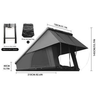 Trailora Altitude Heavy-Duty Hard-Shell Rooftop Tent with Ladder [2-3 Person]