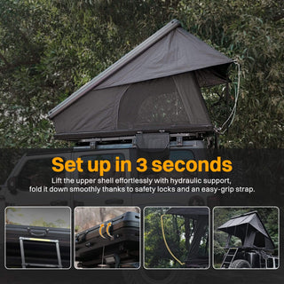 Trailora Altitude Heavy-Duty Hard-Shell Rooftop Tent with Ladder [2-3 Person]