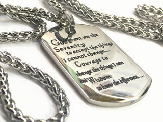 Serenity Prayer Dog Tag Pendant
