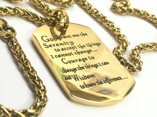 Serenity Prayer Dog Tag Pendant