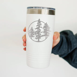 20 Oz Insulated Tumbler for Hiking – Pine Tree Design