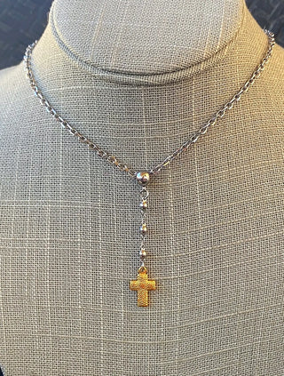 CROSS LARIAT CHOKER