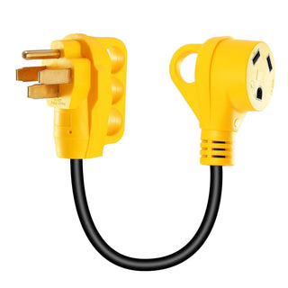 RV Electrical Dogbone Converter, converting 50 AMP (14-50P) male to 30 AMP (TT-30R) female