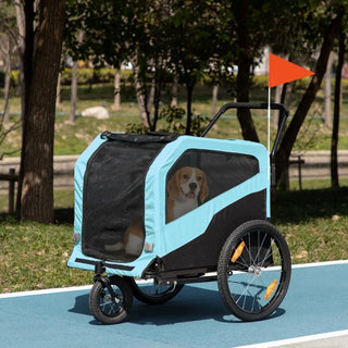 2-in-1 Dog Bike Trailer Pet Stroller Carrier for Large Dogs 66LBS Weight Capacity