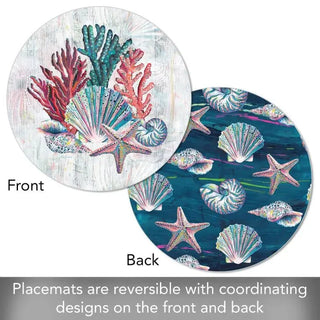 Jewels of the Sea Reversible Round Plastic Placemat