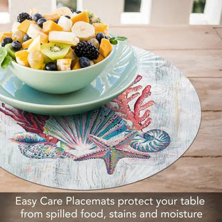 Jewels of the Sea Reversible Round Plastic Placemat