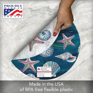 Jewels of the Sea Reversible Round Plastic Placemat