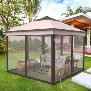 11 x 11 Feet 2-Tier Portable Pop-Up Gazebo Tent with Carry Bag Mesh