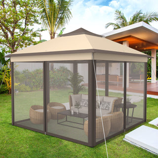 11 x 11 Feet 2-Tier Portable Pop-Up Gazebo Tent with Carry Bag Mesh