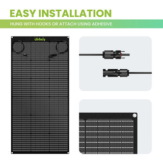 Uirbxiy 100W Flexible Solar Panel – High-Efficiency Monocrystalline Cells