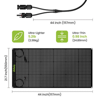 Uirbxiy 100W Flexible Solar Panel – High-Efficiency Monocrystalline Cells
