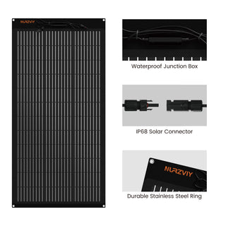 Nurzviy 200W Flexbible Solar Panel 25V TOPCon 10BB Monocrystalline Solar Cell