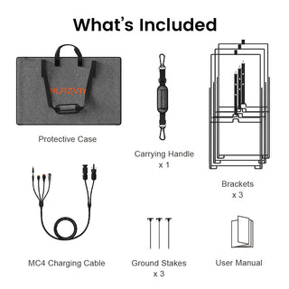 Nurzviy New Type 400W Portable Solar Panel Lightweight Monocrystalline Suitcase（only have two brackets available at the moment）
