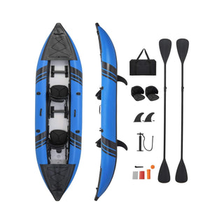 Premium 12FT 2-Person Inflatable Tandem Kayak Kit With Pump And Paddles (SAK94816)