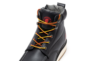 Magnolia Men's Black Soft Toe Zip Sided Wedge Work Boots