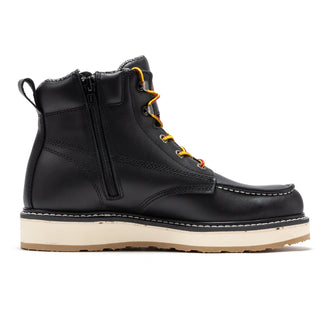 Magnolia Men's Black Soft Toe Zip Sided Wedge Work Boots