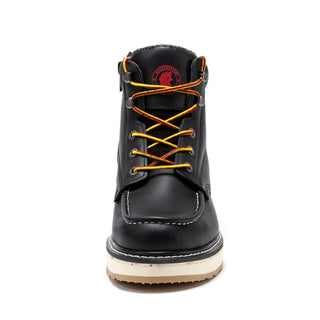 Magnolia Men's Black Soft Toe Zip Sided Wedge Work Boots